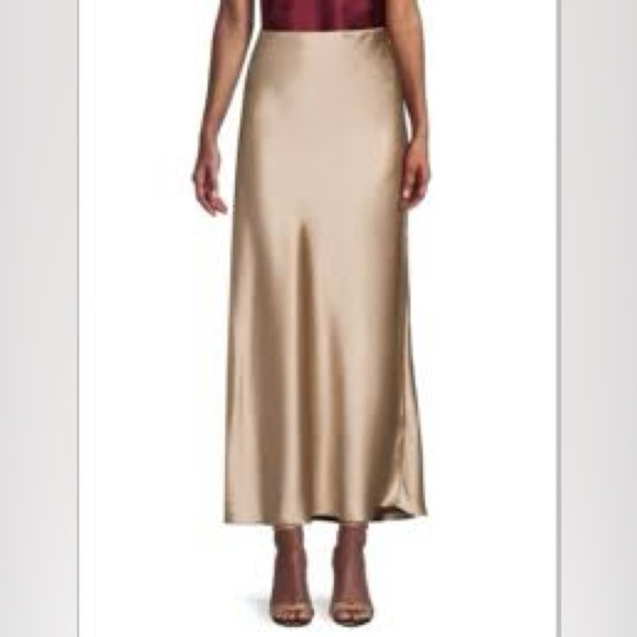 Renee C. Champagne Satin Midi Skirt - Picture 1 of 10